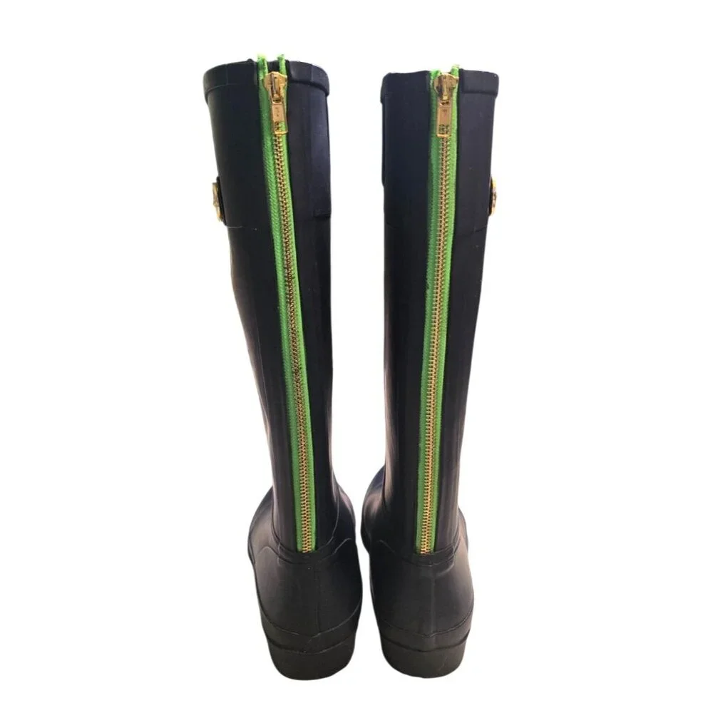 Tommy Hilfiger Calipso Rubber Rain Boots Navy Blue Size 7 - Picture 7 of 9